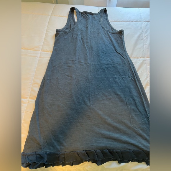 Banana Republic Slate Blue Cotton Dress with Ruffles - Picture 2 of 5